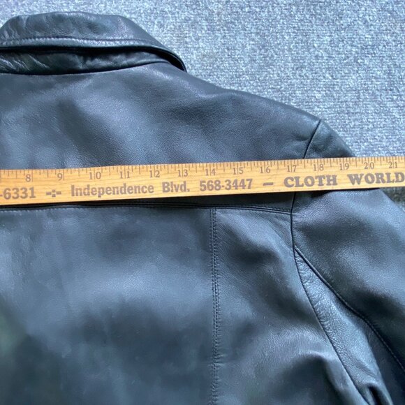 Pelle Studio By Wilsons Leather Jacket Womens Black XL Button Mid Long Classic - Picture 14 of 16